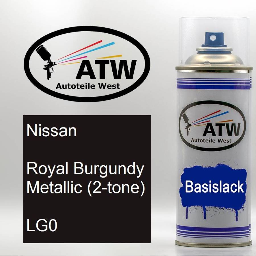 Nissan, Royal Burgundy Metallic (2-tone), LG0: 400ml Sprühdose, von ATW Autoteile West.